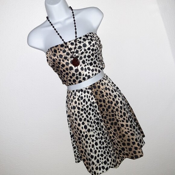 Cheetah-Leopard Print Handmade Top & Skirt * Costume * Dance, Club * Sz X Small - Picture 5 of 7